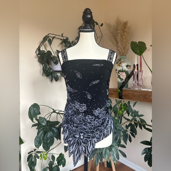 Tops - Y2K - Fairycore Asymmetrical Beaded Tank